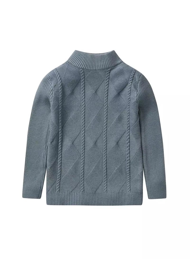 Toddler Boys Geometric Pattern Mock Neck Sweater - Image 1