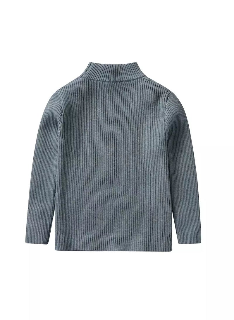 Toddler Boys Geometric Pattern Mock Neck Sweater - Image 2