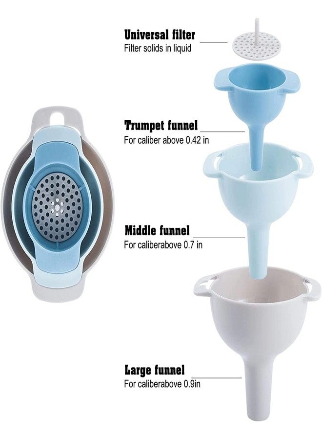 NZKNP 4 in 1 Funnels for Kitchen Use Filling Bottles with Detachable Strainer Filter,Small Funnel for Oil Liquid Food Powder Flour,Kitchen Essentials Accessories Tools Must Haves Products Supplies Gadgets - Image 3