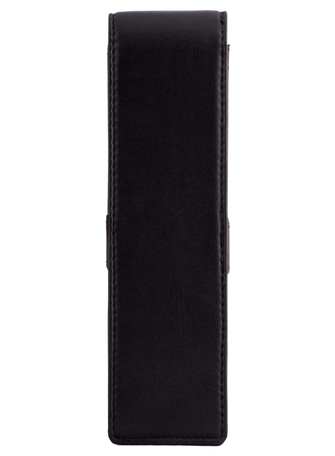 DiLoro Leather Triple Pen Case Pencil Pouch Holder for Three Fountain Ballpoint Rollerball Pens and Pencils (Black) - Image 4