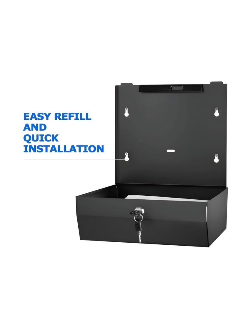 NXUS Stainless Steel Lockable Wall Mounted Paper Towel Dispenser for C/V Fold Towels (Black) - Image 2