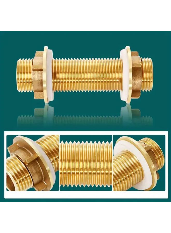 1pc G1 2 Brass Bulkhead Fitting Durable Alloy Connector For Fish Tank Pool Rainwater Hose - Image 2