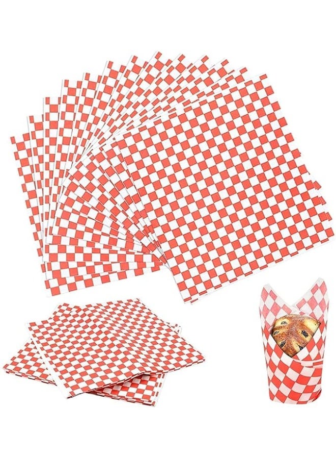 100 ورقة ورقة ملفوفة ديلي القابلة للتصرف ، بطانات ورقية لسلة الأغذية البلاستيكية ، بطانات سلة الأغذية ، ورقة التغليف الغذائية المقاومة للدهون ، لسندويش برجر للأغذية - Image 1