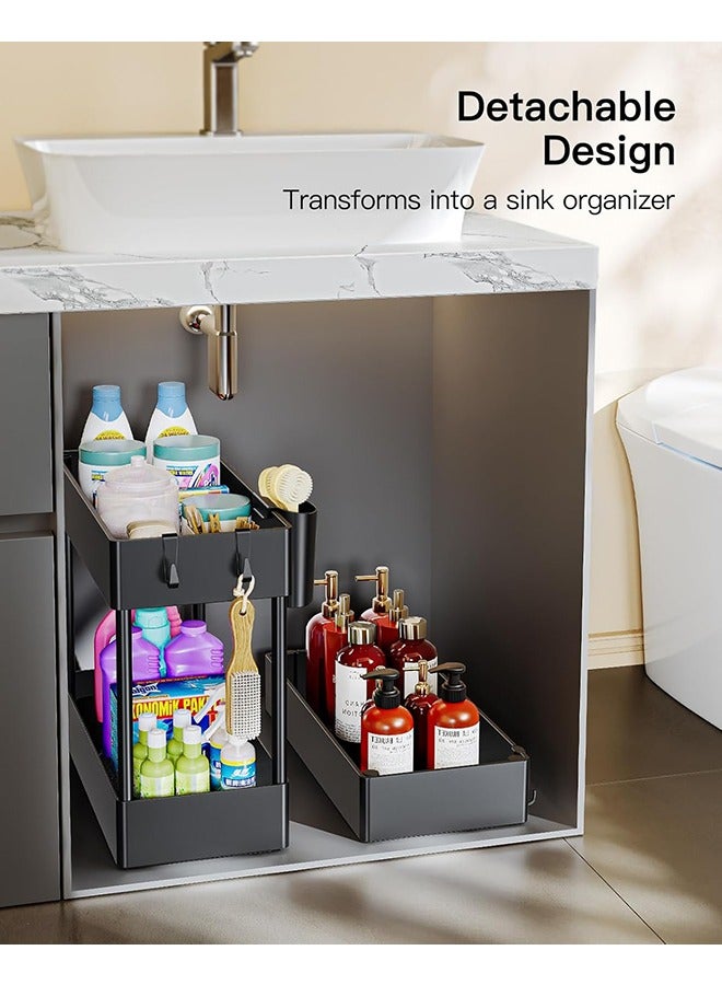 3-layer movable slit rack with wheeled trolley / layered kitchen storage rack and household all-in-one / floor-to-ceiling slit organizer  - Image 4