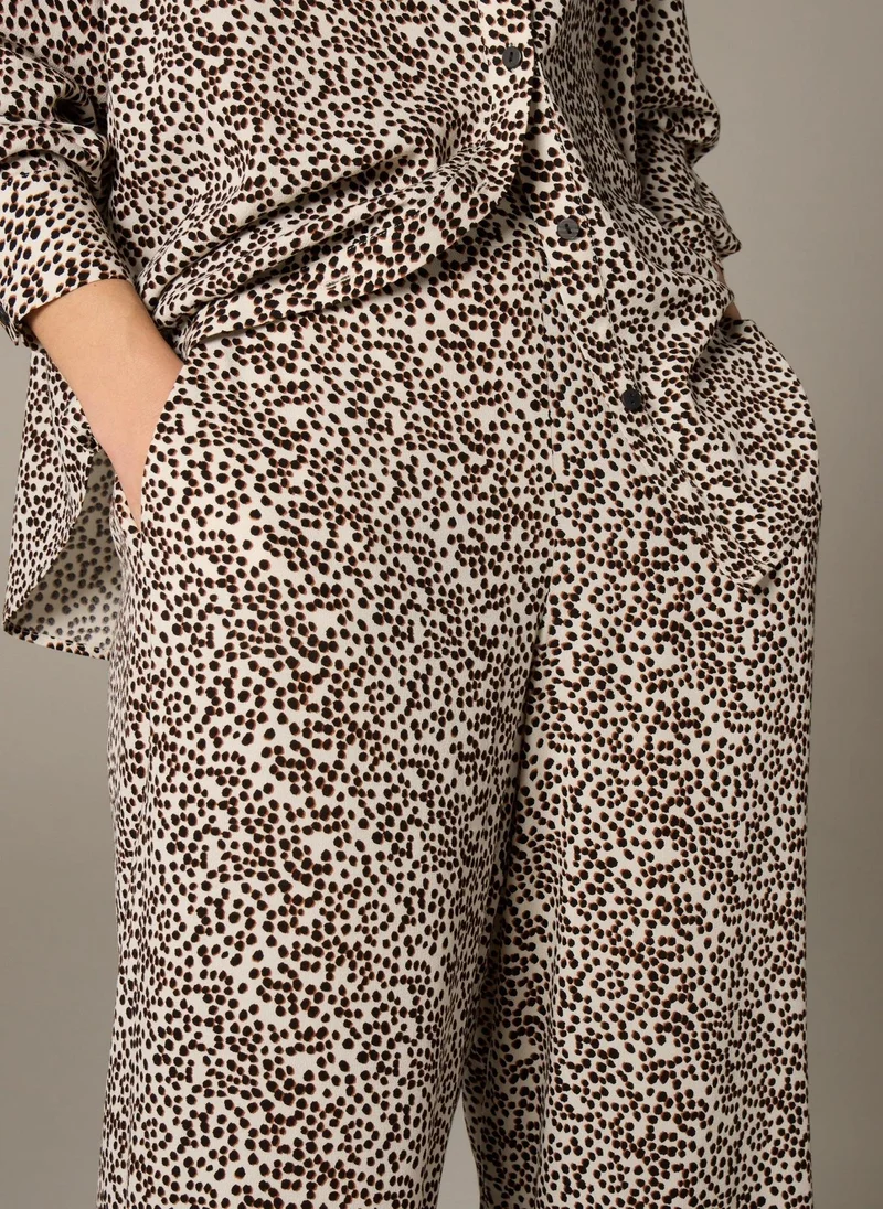 Matalan Et Vous Stone Animal Spot Wide Leg Co Ord Trousers