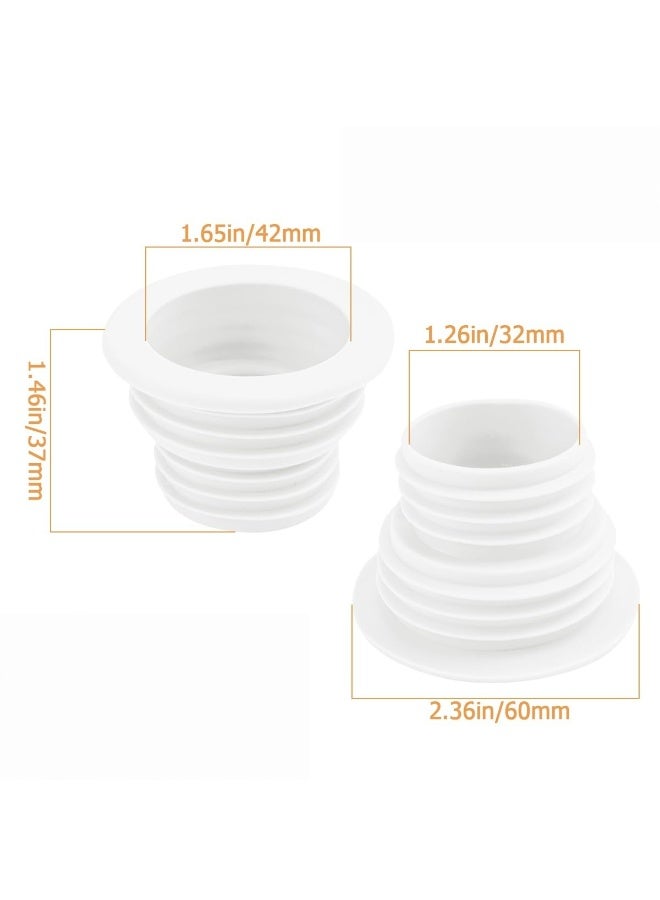 وينر سدادة سيليكون لخرطوم أنبوب الصرف الصحي للمطبخ والحمام، عبوة من 4 قطع (أبيض وأسود) - Image 5