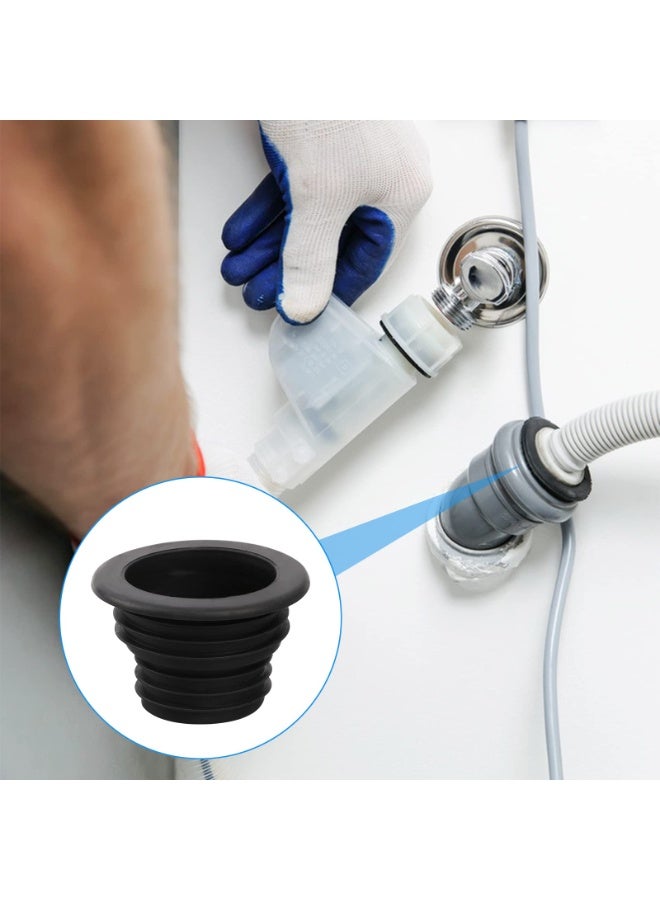 وينر سدادة سيليكون لخرطوم أنبوب الصرف الصحي للمطبخ والحمام، عبوة من 4 قطع (أبيض وأسود) - Image 3