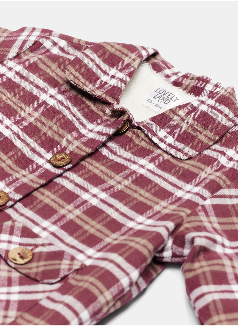 LOVELY LAND - Baby Unisex Checkered Coat - Image 1