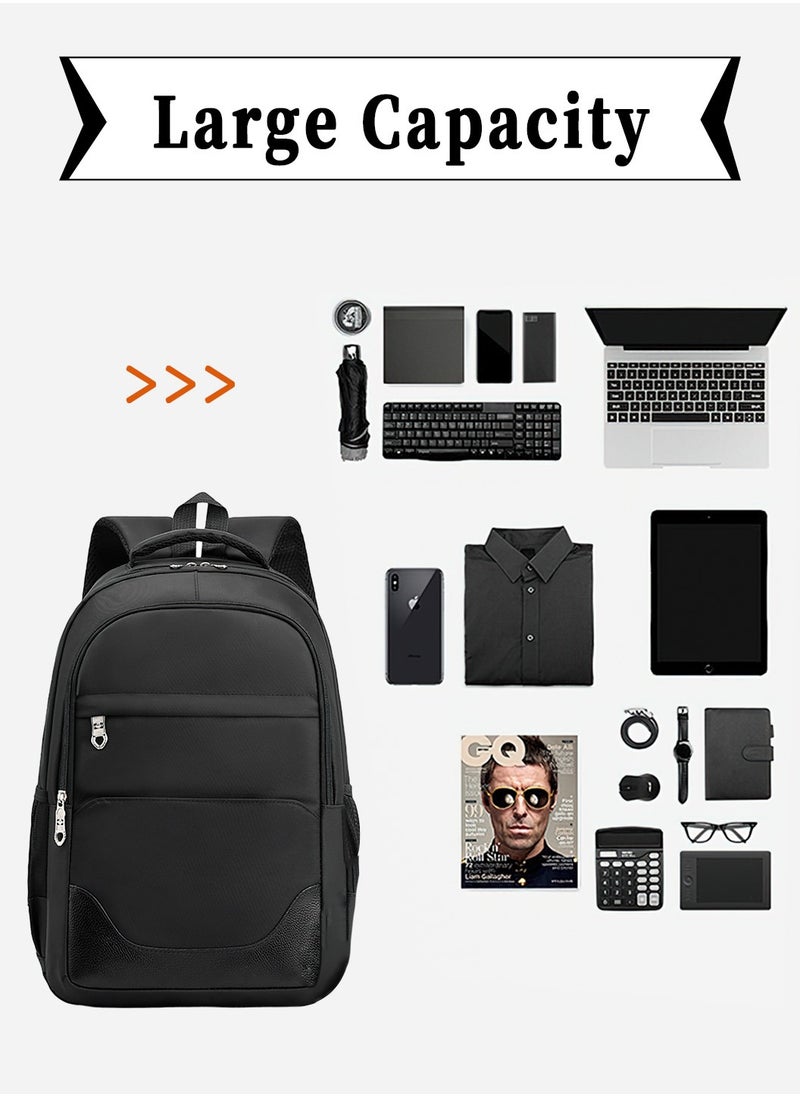 Moovant - 3-Piece Fashion Printed Backpack Set, Large Capacity School Bag Set, Leisure Travel Backpack Set, Waterproof and Wear-resistant, Lightweight and Breathable, Multi-layer Pockets with Zippers, Black - Image 1