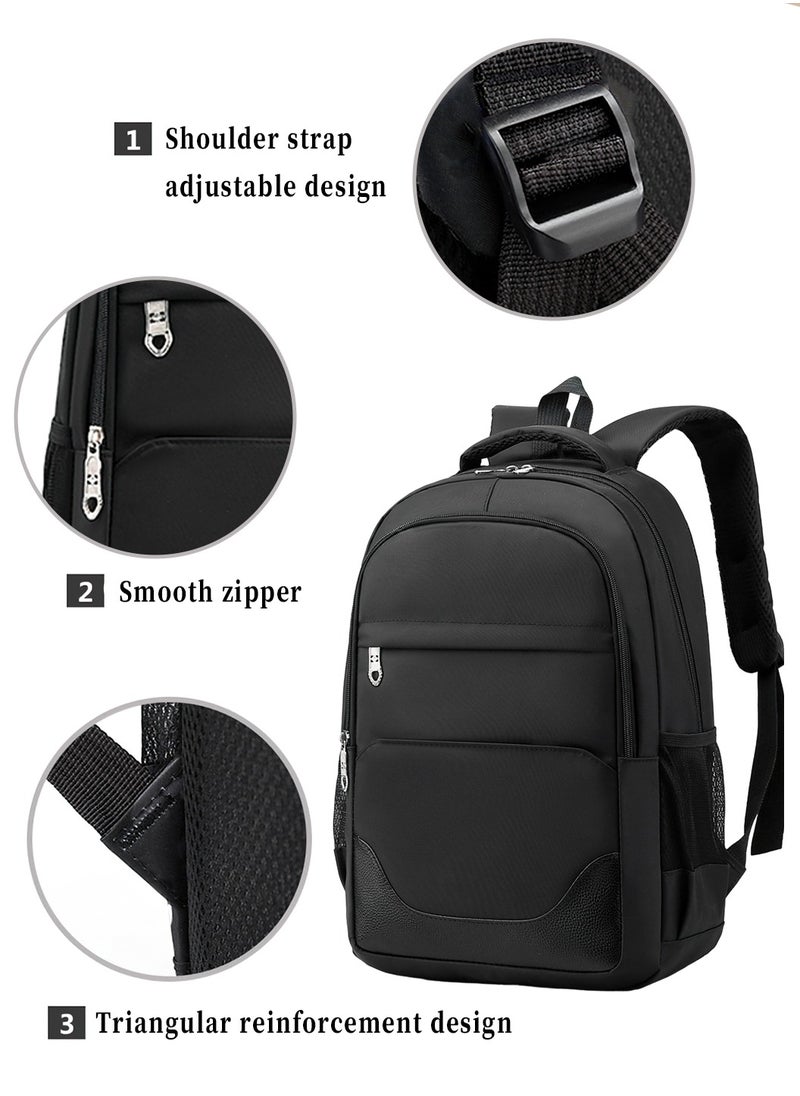 Moovant - 3-Piece Fashion Printed Backpack Set, Large Capacity School Bag Set, Leisure Travel Backpack Set, Waterproof and Wear-resistant, Lightweight and Breathable, Multi-layer Pockets with Zippers, Black - Image 1