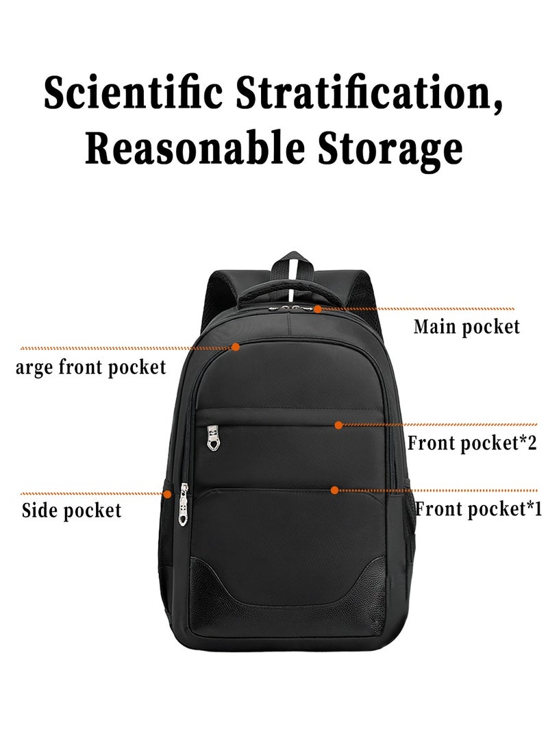 Moovant - 3-Piece Fashion Printed Backpack Set, Large Capacity School Bag Set, Leisure Travel Backpack Set, Waterproof and Wear-resistant, Lightweight and Breathable, Multi-layer Pockets with Zippers, Black - Image 1