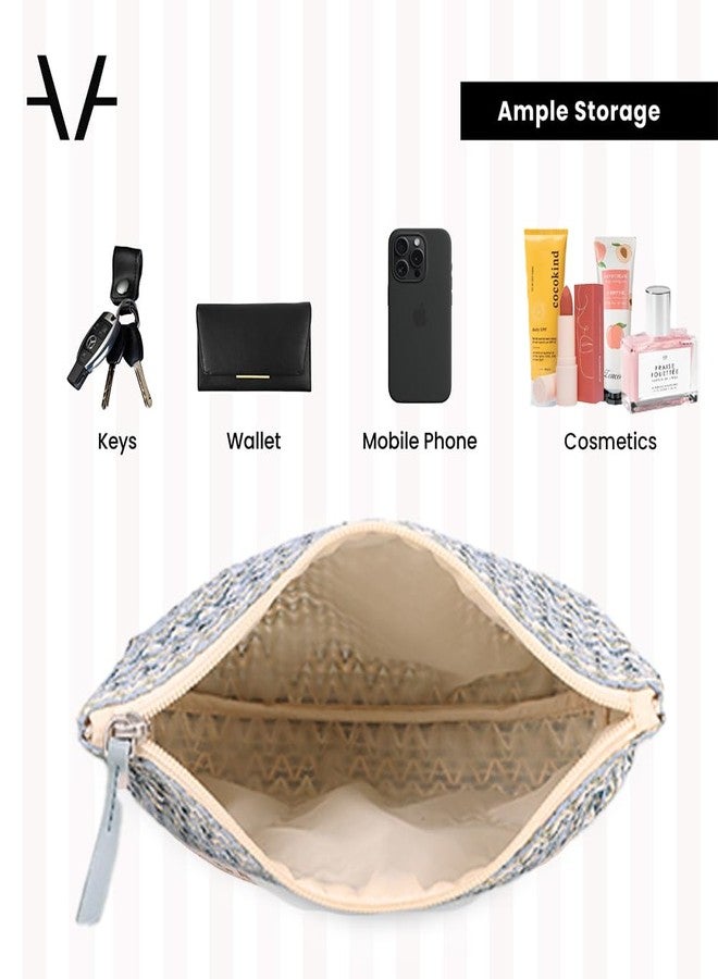 Avake Ocean Bloom Makeup Pouch | Cosmetic, Jewellery, Toiletry, Makeup Organizer | Durable, Stylish, Portable & Versatile Storage Bag for Men & Women - Image 5