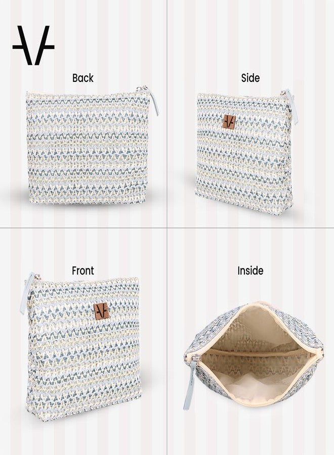 Avake Ocean Bloom Makeup Pouch | Cosmetic, Jewellery, Toiletry, Makeup Organizer | Durable, Stylish, Portable & Versatile Storage Bag for Men & Women - Image 2