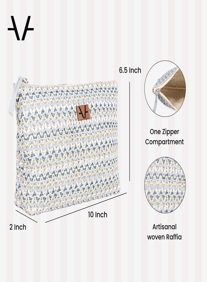 Avake Ocean Bloom Makeup Pouch | Cosmetic, Jewellery, Toiletry, Makeup Organizer | Durable, Stylish, Portable & Versatile Storage Bag for Men & Women - Image 4