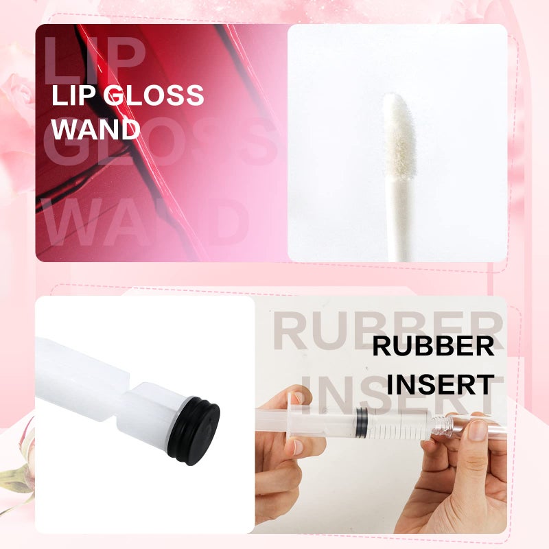 Bercoor Bercoor 30 Pack Lip Gloss Tube, 10ml Empty Refillable Lip Balm Bottle Clear Plastic Lip Gloss Container with Rubber Stoppers for DIY Makeup, Personal Cosmetic, Black, Sliver and Pink  - Image 2