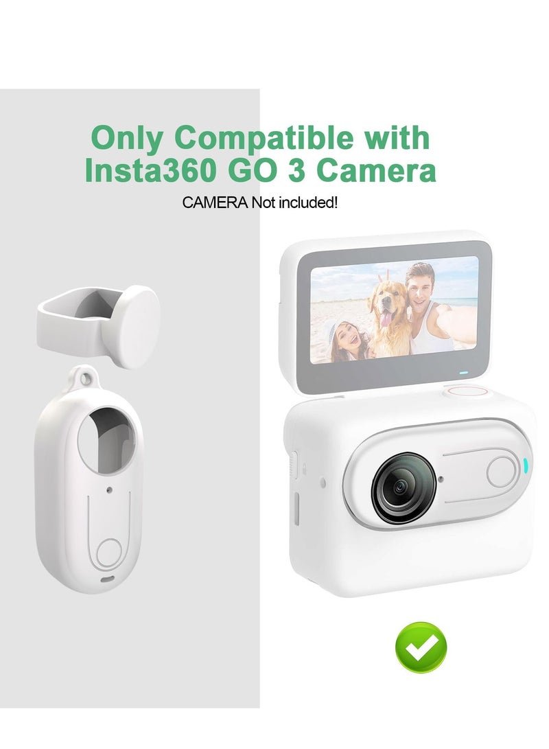 SYOSI 2in1 Silicone Case Lens Cover for Insta360 GO 3 Silicone Case Cover for Camera Lens Anti Scratch and Protective Skin Waterproof Soft Material Is Durable Easy to Clean and Replace White - Image 2