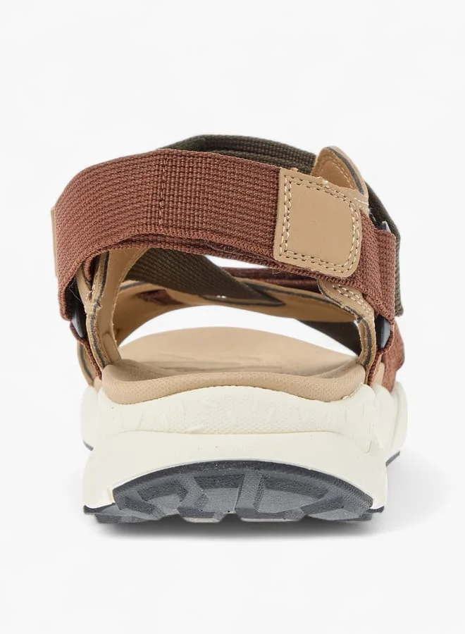 Le Confort KHAKI Mens Textured Floaters With Hook And Loop Closure for Men | Best Price UAE