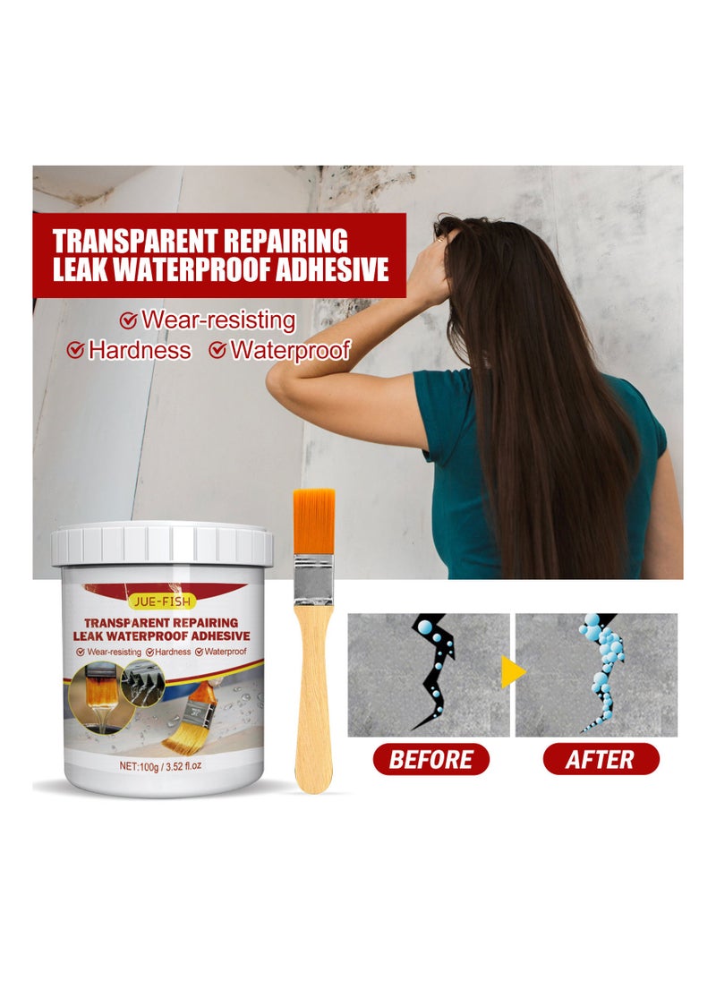 JUE-FISH Waterproof Agent Invisible Waterproof Sealant Agent Glue 100G Sealing Transparent Repair Waterproofing Agent for Walls Windows Bathroom  - Image 1