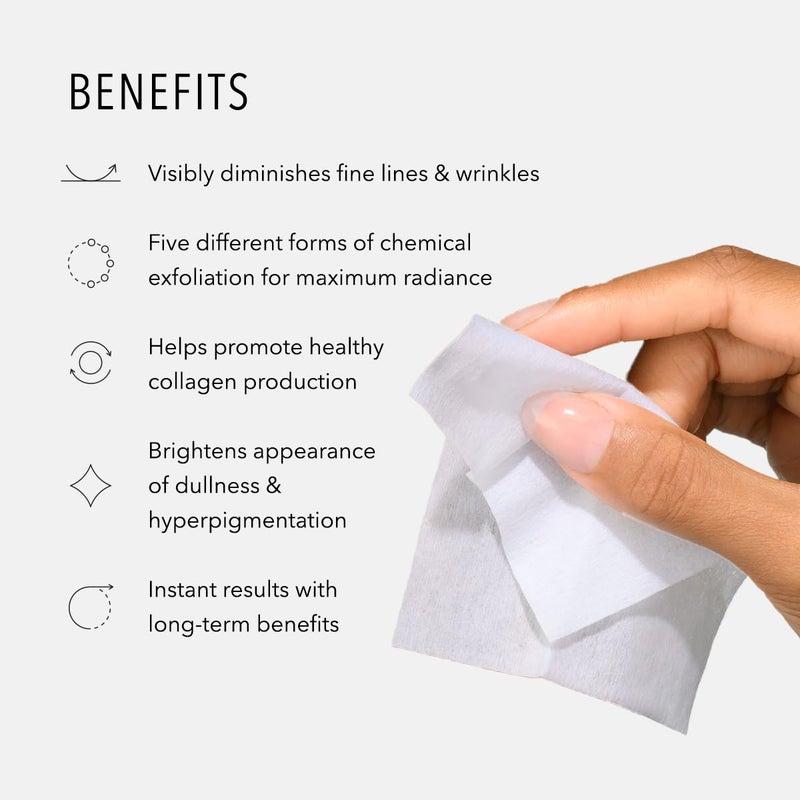 HydroPeptide 5X Power Peel, Daily Resurfacing Pads, Smooth Away Appearance of Wrinkles and Fine Lines, Better Skin, 4 Ounce - Image 3