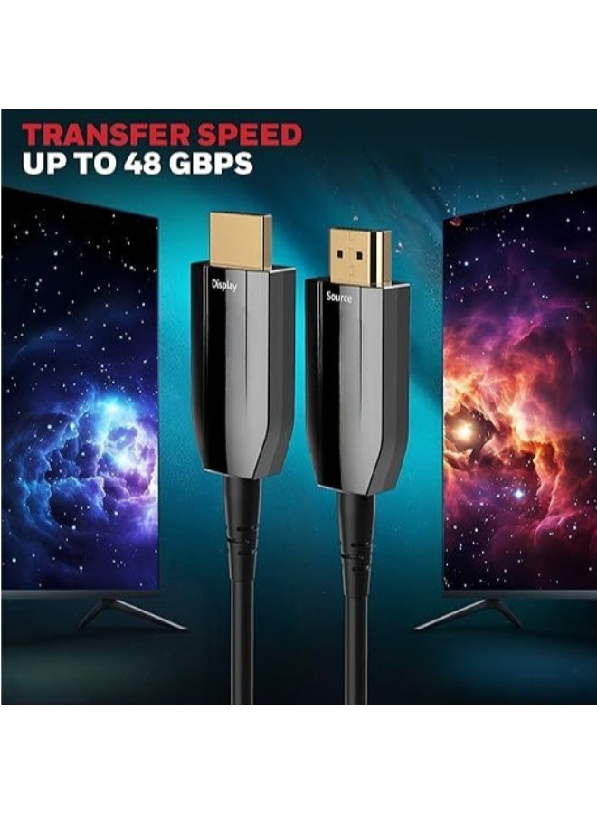 HDMI 2.1 AOC Fiber Optic Cable – 30 Meters High-Speed 48Gbps, 8K@60Hz UHD, Male-to-Male for TV & Gaming - Image 2