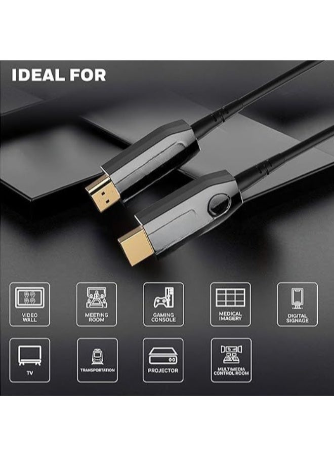 HDMI 2.1 AOC Fiber Optic Cable – 30 Meters High-Speed 48Gbps, 8K@60Hz UHD, Male-to-Male for TV & Gaming - Image 3