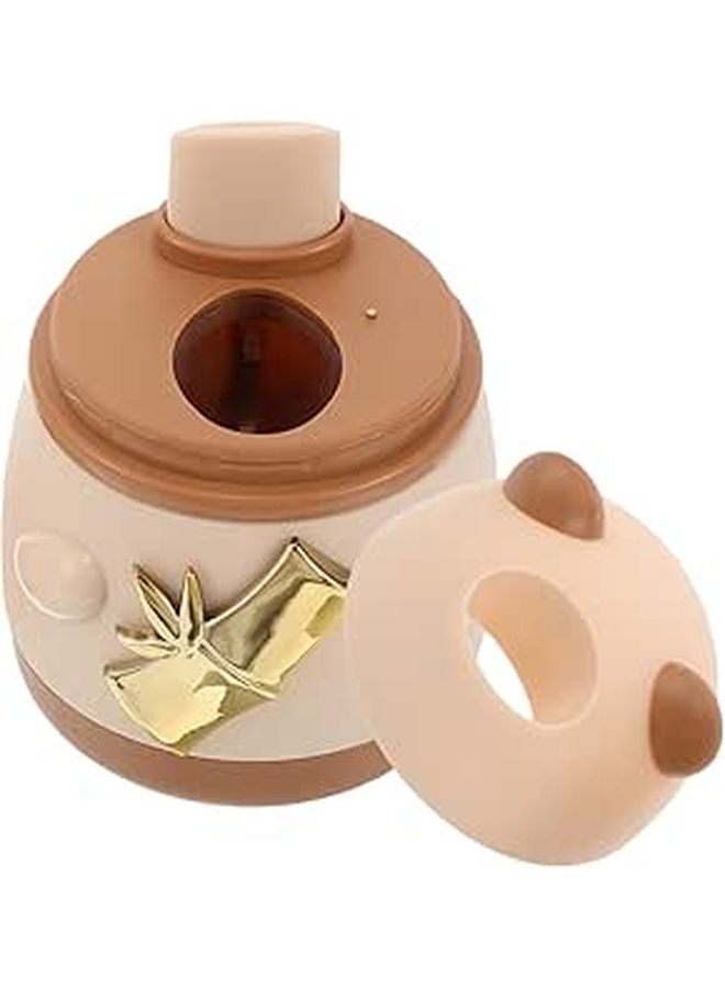 Automatic Panda Toothpick Dispenser With Lid Caramel Color For Kitchen Dining Table Travel - Image 1