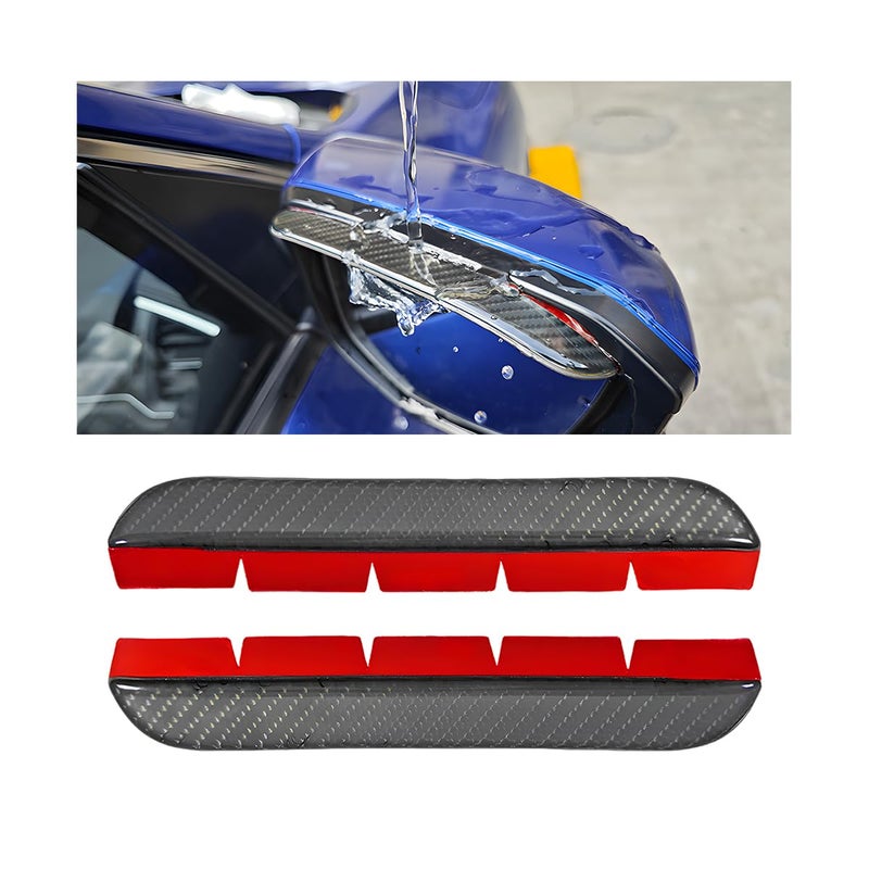 Ywdiml 2PCS Car Side Mirror Visor Rain Guards Carbon Fiber Waterproof Vehicle Mirror Rain Visor Smoke Guard Automotive Protective Eyebrow Cover Universal for SUV RV Lorry - Image 3