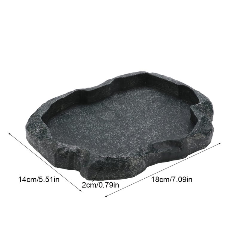 AYNEFY Reptile Food Water Rock Bowls,Resin Reptile Feeder Lizard Feeding Dish Amphibian Feeder Bowl Terrarium Decor for Bearded Dragons Leopard Gecko Frog Snake(Emerald - Image 5