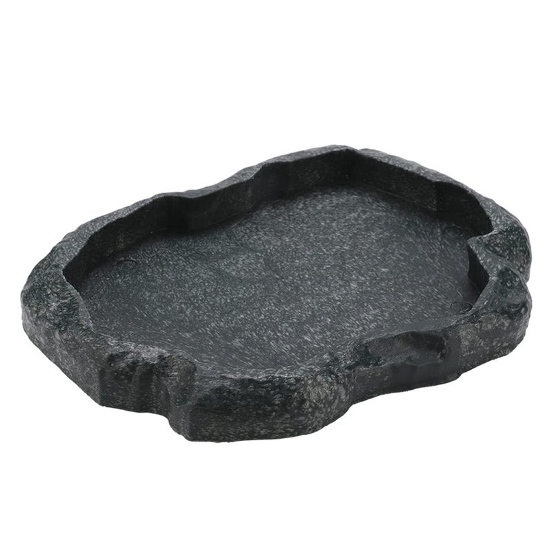 AYNEFY Reptile Food Water Rock Bowls,Resin Reptile Feeder Lizard Feeding Dish Amphibian Feeder Bowl Terrarium Decor for Bearded Dragons Leopard Gecko Frog Snake(Emerald - Image 1