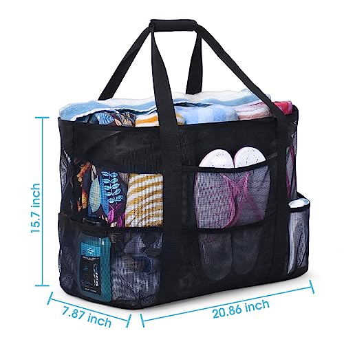 oscaurt Mesh Beach Bag Extra Large Waterproof Sandproof Beach Tote Pool Swim Bag Travel Vacation Essentials - Image 3