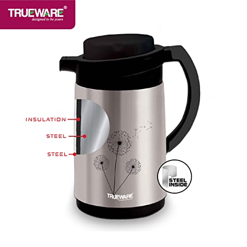 Trueware Ruff Tuff 800 SS Insulated Flask - 750 Ml | Insulated Tea Pot Kettle Water Jug | Hot & Cold |Thermoware | Food Grade | High Grade Steel | BPA-Free | Wide Mouth | Office, Travel - Image 4