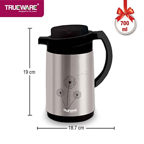 Trueware Ruff Tuff 800 SS Insulated Flask - 750 Ml | Insulated Tea Pot Kettle Water Jug | Hot & Cold |Thermoware | Food Grade | High Grade Steel | BPA-Free | Wide Mouth | Office, Travel - Image 2