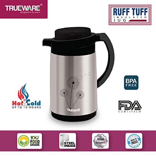 Trueware Ruff Tuff 800 SS Insulated Flask - 750 Ml | Insulated Tea Pot Kettle Water Jug | Hot & Cold |Thermoware | Food Grade | High Grade Steel | BPA-Free | Wide Mouth | Office, Travel - Image 3