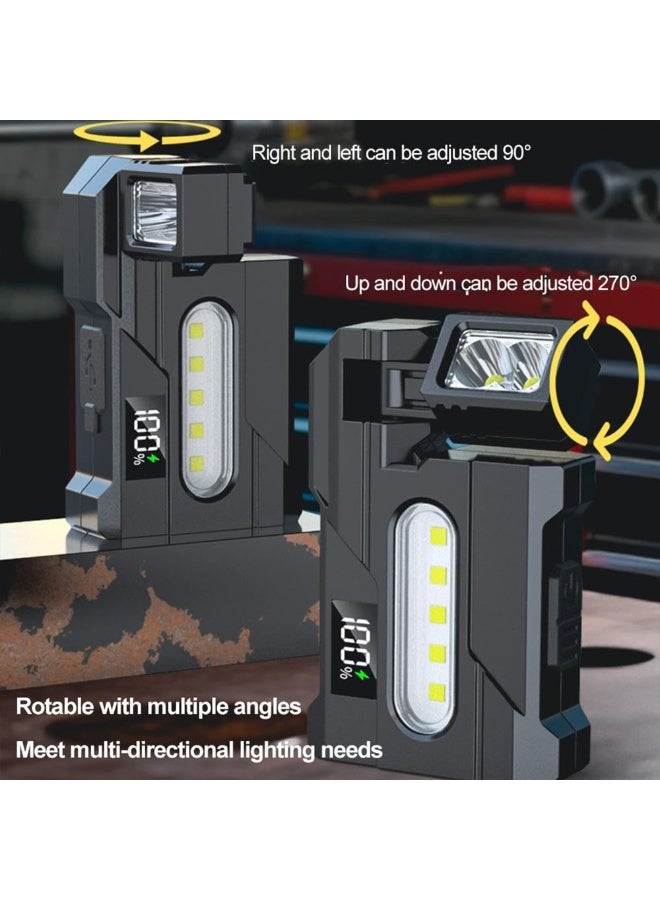 Multifunctional Flashlight DC11, USB-C Rechargeable Mini Pocket Torch Equipped Waterproof Functions, Extended Battery Endurance. The 180°Rotating Flashlight is Suitable for Outdoor, Emergency - Black - Image 4