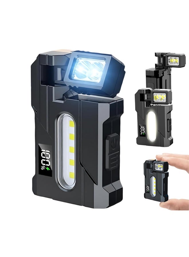 Multifunctional Flashlight DC11, USB-C Rechargeable Mini Pocket Torch Equipped Waterproof Functions, Extended Battery Endurance. The 180°Rotating Flashlight is Suitable for Outdoor, Emergency - Black - Image 1