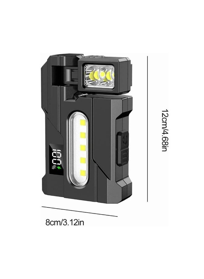 Multifunctional Flashlight DC11, USB-C Rechargeable Mini Pocket Torch Equipped Waterproof Functions, Extended Battery Endurance. The 180°Rotating Flashlight is Suitable for Outdoor, Emergency - Black - Image 2