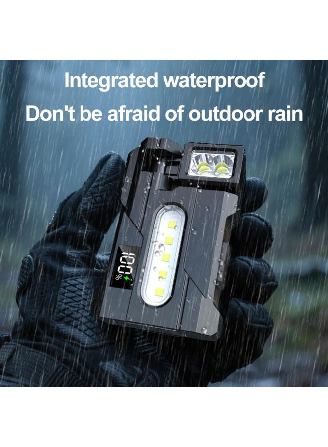 Multifunctional Flashlight DC11, USB-C Rechargeable Mini Pocket Torch Equipped Waterproof Functions, Extended Battery Endurance. The 180°Rotating Flashlight is Suitable for Outdoor, Emergency - Black - Image 5