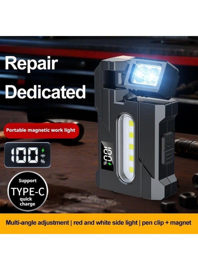 Multifunctional Flashlight DC11, USB-C Rechargeable Mini Pocket Torch Equipped Waterproof Functions, Extended Battery Endurance. The 180°Rotating Flashlight is Suitable for Outdoor, Emergency - Black - Image 3