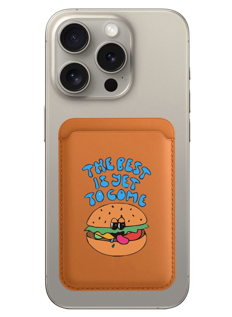 Theodor محفظة مغناطيسية، متوافقة مع محفظة MagSafe، لمحفظة آيفون، لسلسلة آيفون 16/15/14/13/12، غير متوافقة مع آيفون 13/12 ميني، حاملة 3 بطاقات، جلد نباتي، بني - الأفضل لم يأت بعد - Image 1