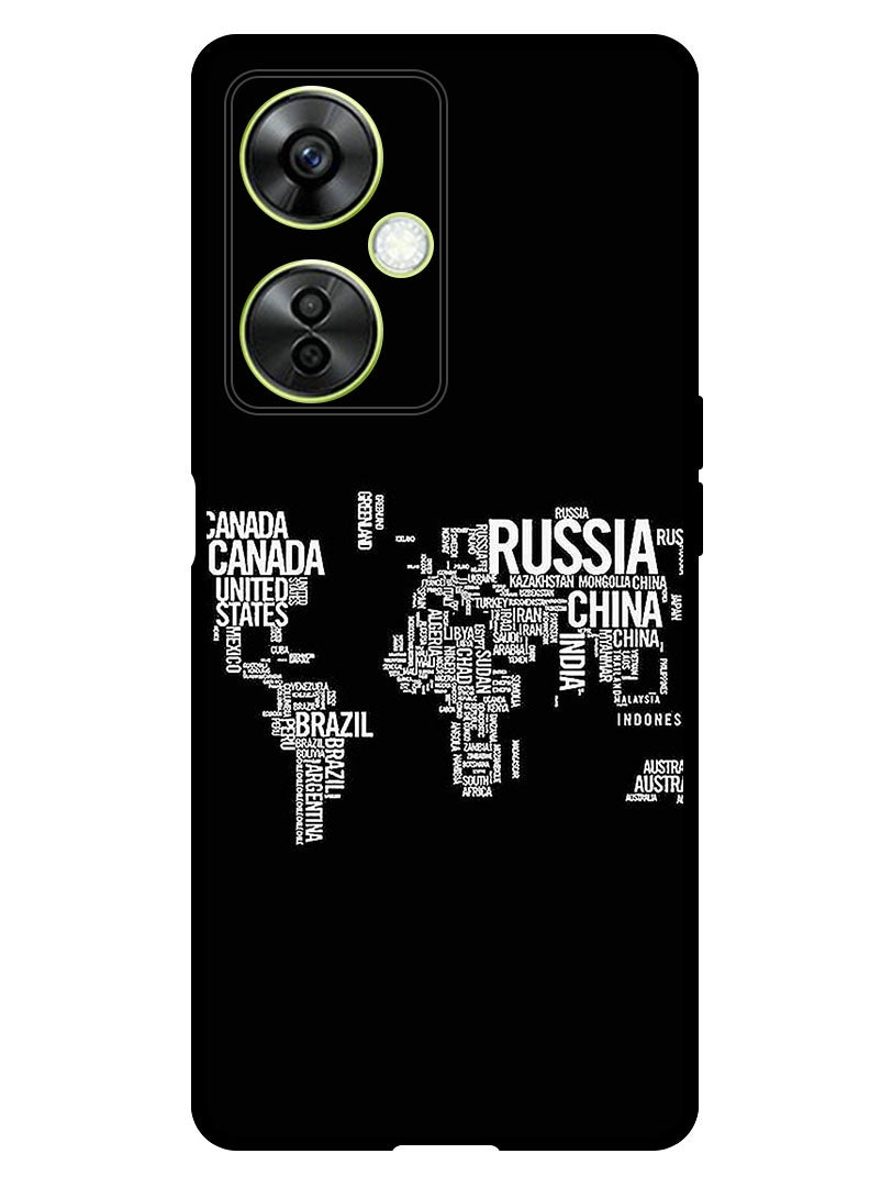 Theodor Protective Case Anti Scratch Shock Proof Bumper Cover For OnePlus Nord CE 3 Lite Written World Map - Image 1