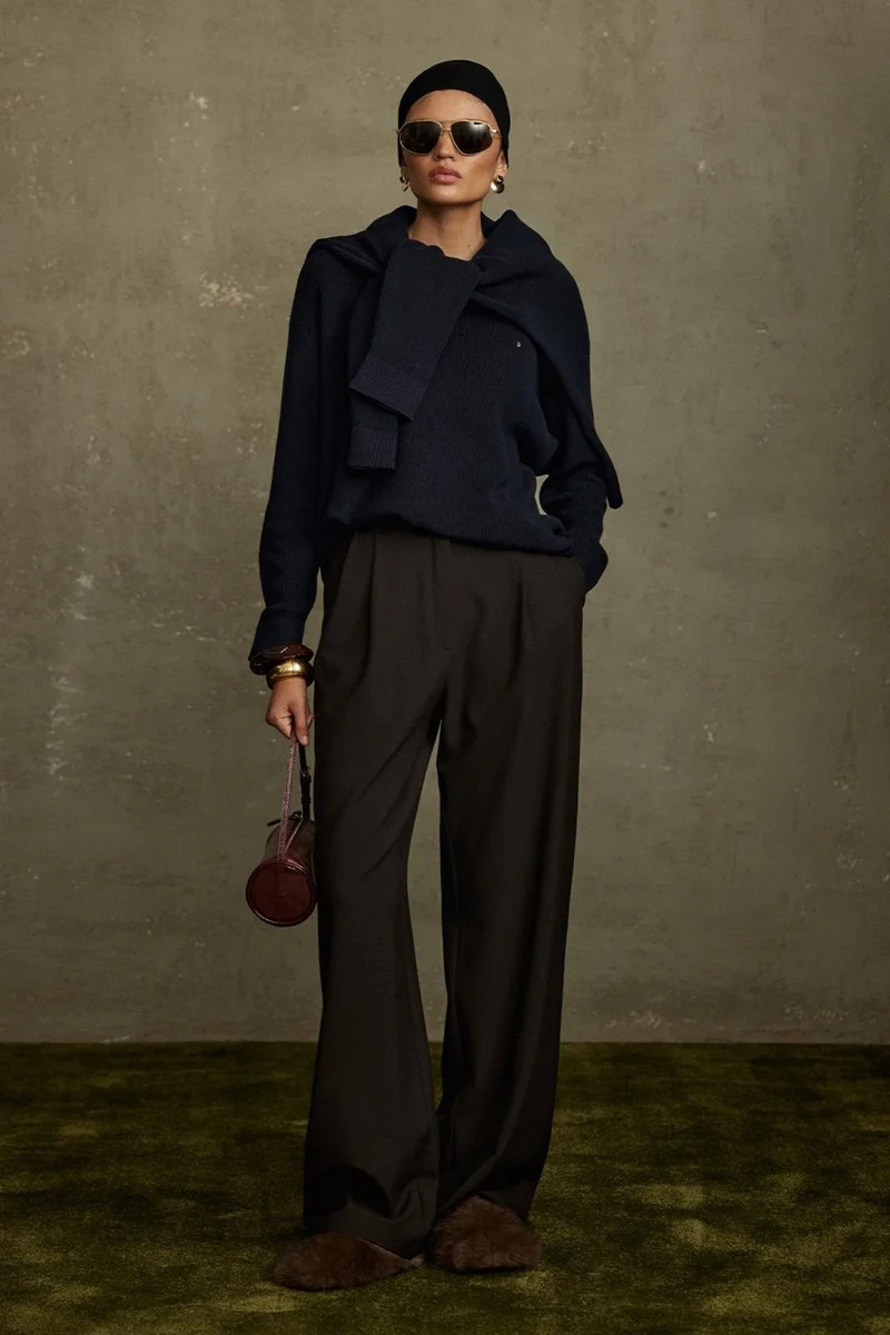 سود كوليكشن Navy Blue Caroline Basic Thin Sweater