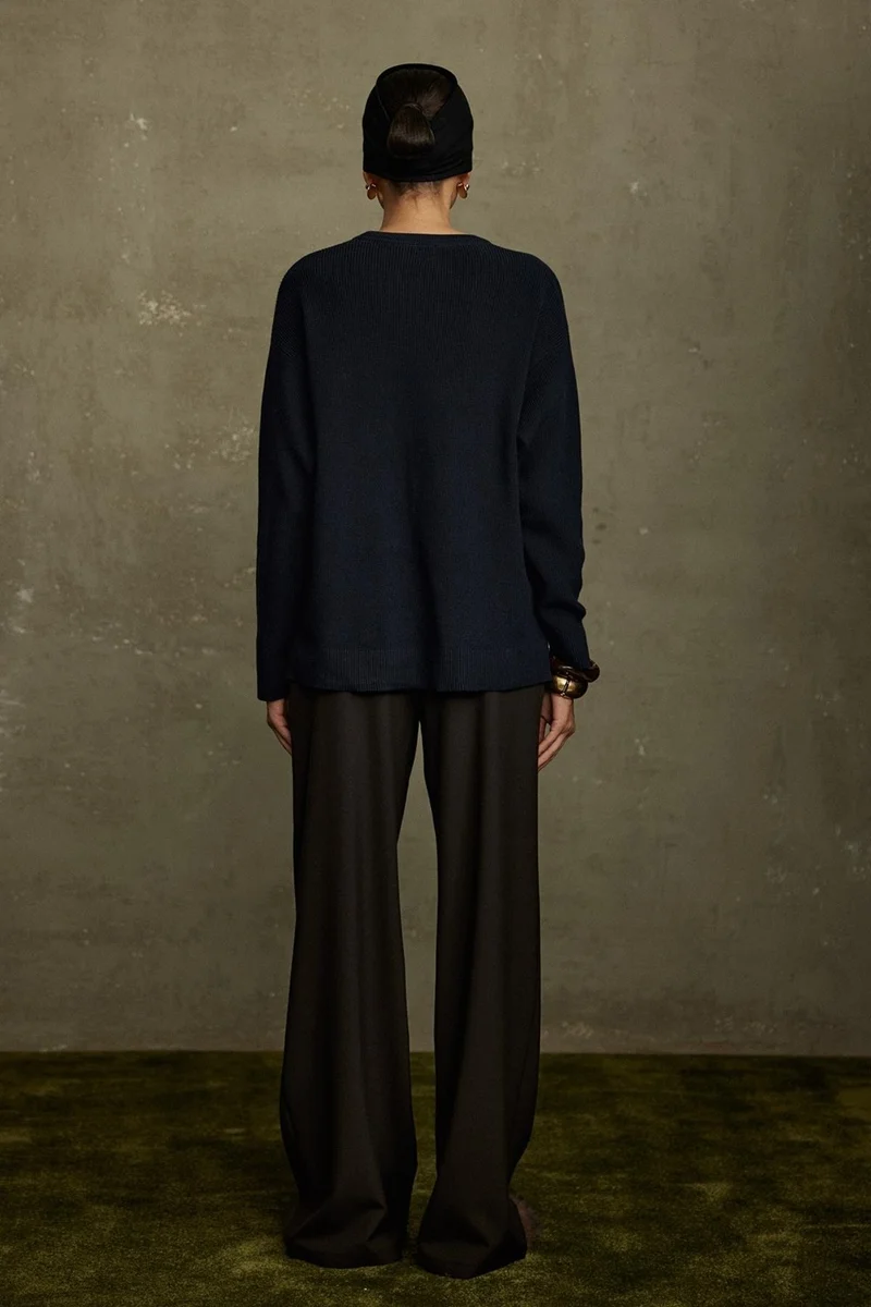 سود كوليكشن Navy Blue Caroline Basic Thin Sweater