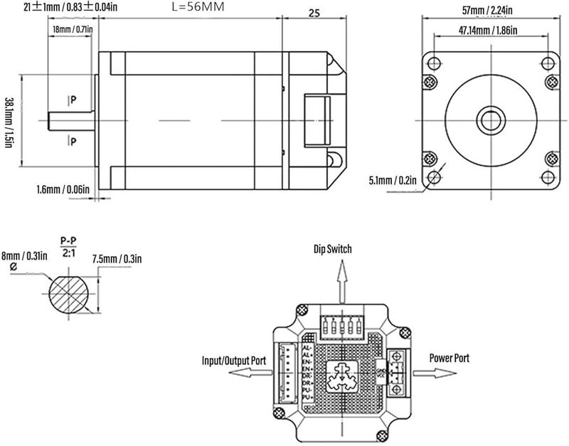 WALFRONT 1.5Nm محرك متدرج متكامل بحلقة مغلقة مع مشفر 0-3000 دورة في الدقيقة للطابعة ثلاثية الأبعاد - Image 3