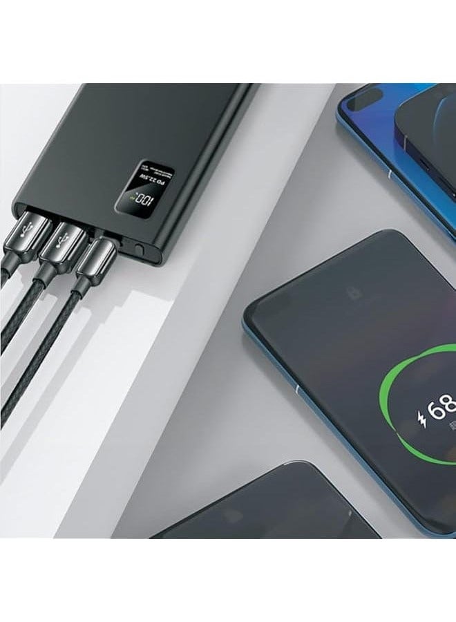 SP ISNUP Power Bank 30000mAh with Fast Charging 22.5W, Digital Display, 4 Ports, Type-C – Black - Image 3