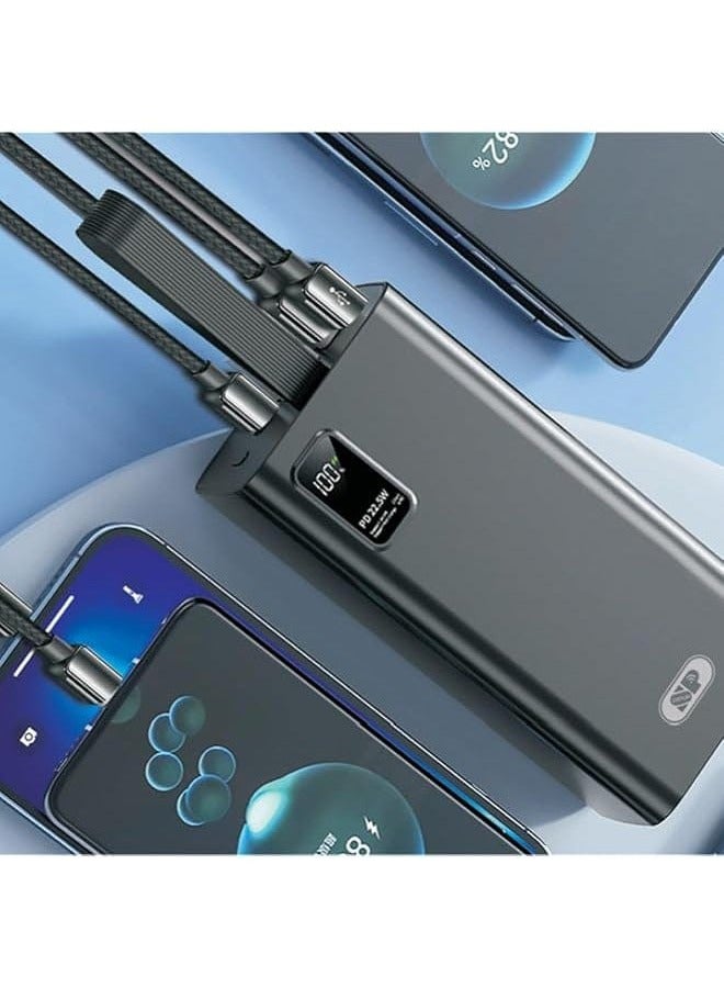 SP ISNUP Power Bank 30000mAh with Fast Charging 22.5W, Digital Display, 4 Ports, Type-C – Black - Image 4
