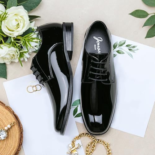Jousen Mens Dress Shoes Formal Business Oxford Shoe Tuxedo Dress Shoes for Men (AMY9051A Black 13) - Image 3