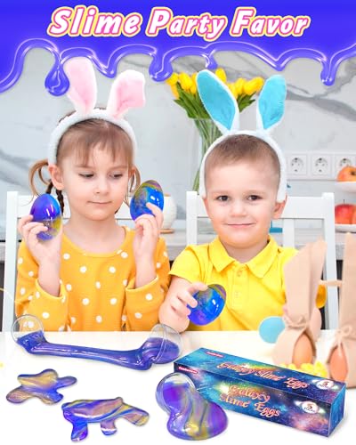 Tonberless 5 Pack Slime Filled Eggs Toys Prefilled Easter Eggs Basket Stuffers for Teens Kids Easter Egg Fillers Gifts Party Favors Treats for Teens Boys Girls Toddlers BluePurpleGold - Image 5