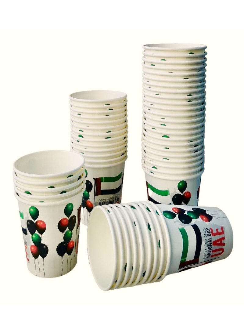 50 قطعة من الأكواب الورقية للاستعمال مرة واحدة مقاس 9 أونصة للاحتفال بيوم العلم الوطني