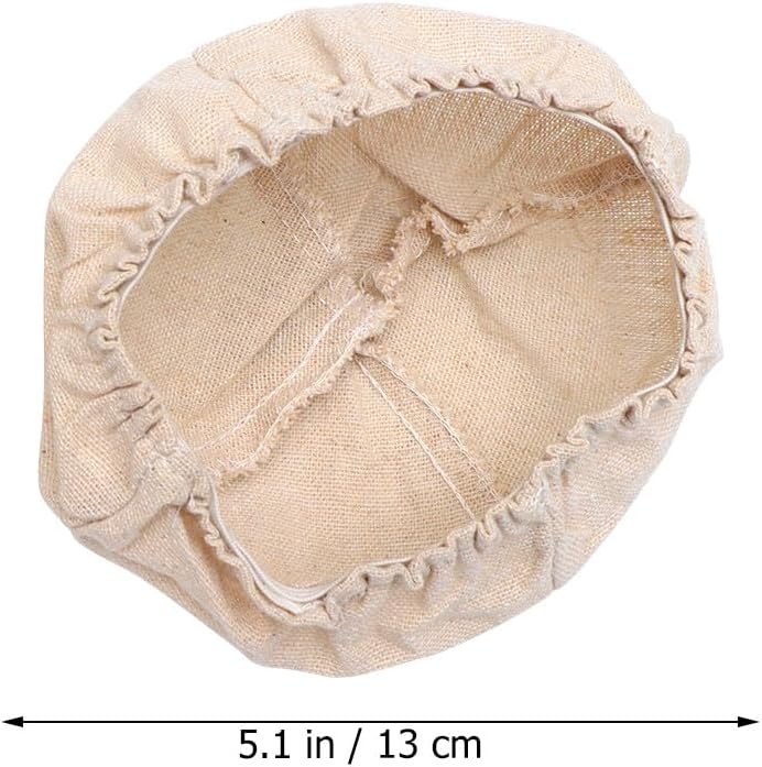 Abaodam Bread Basket Cloth Cover Liner for Proofing Baskets, 13x6cm round Linen Dough Baking Cloth, 2pcs Set for Home Bakery and Pastry Making - Image 2