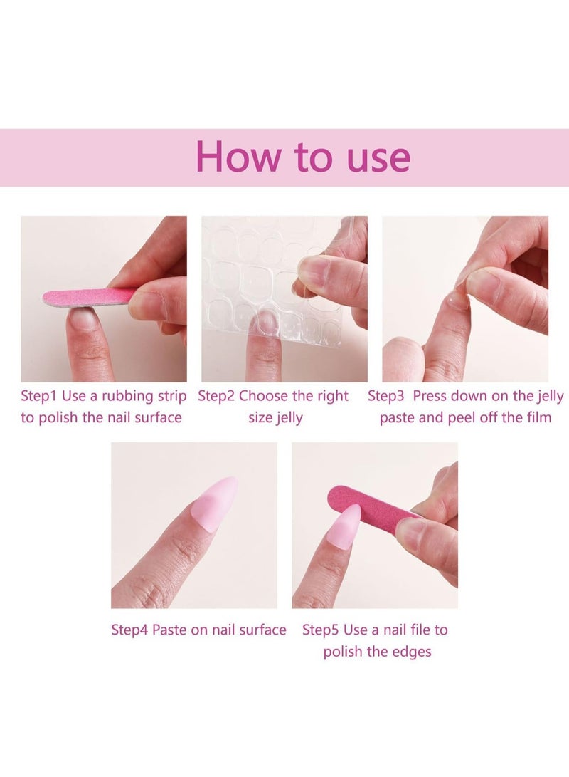 KHAJUL 24 Pcs Press on Nails Short Almond  Pink French Tip Fake Nails False Nails with Designs Light Pink Bow Charm Full Cover Glossy Glue on Nails Acrylic Nails for Women Girls - Image 5